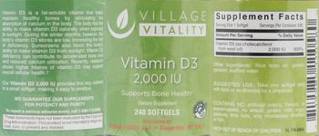 Village Vitality Vitamin D3 2,000 IU - supplement