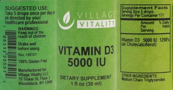 Village Vitality Vitamin D3 5000 IU - supplement