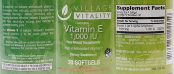 Village Vitality Vitamin E 1,000 IU - supplement