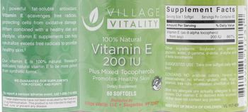 Village Vitality Vitamin E 200 IU - supplement