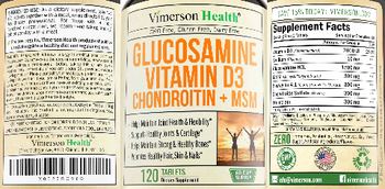 Vimerson Health Glucosamine Vitamin D3 Chondroitin+MSM - supplement