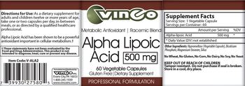 Vinco Alpha Lipoic Acid 500 mg - supplement