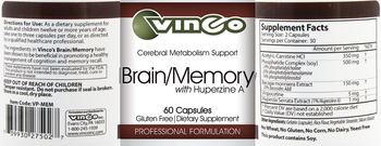 Vinco Brain/Memory with Huperzine A - supplement