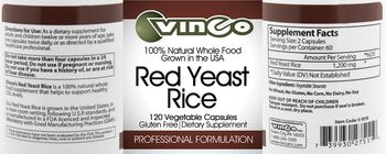Vinco Red Yeast Rice - supplement