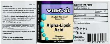 Vinco's Alpha-Lipoic Acid - supplement