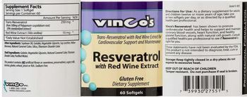 Vinco's Resveratrol with Red Wine Extract - supplement