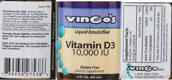 Vinco's Vitamin D3 10,000 IU - supplement