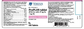 Virtus Pharmaceuticals PrePlus Tablet - 