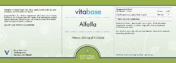 Vitabase Alfalfa 550 mg - supplement