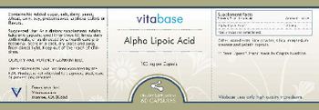 Vitabase Alpha Lipoic Acid 100 mg - supplement