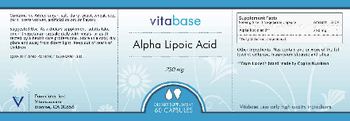 Vitabase Alpha Lipoic Acid 250 mg - supplement