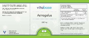Vitabase Astragalus 500 mg - supplement