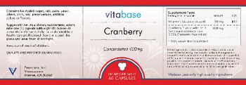 Vitabase Cranberry Concentrated 400 mg - supplement