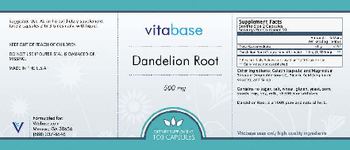 Vitabase Dandelion Root 500 mg - supplement