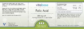 Vitabase Folic Acid 800 mcg With 25 mcg Vitamin B-12 - supplement