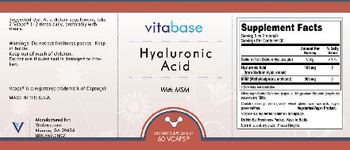 Vitabase Hyaluronic Acid With MSM - supplement