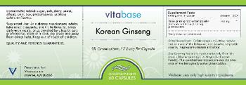 Vitabase Korean Ginseng 17.5 mg - supplement