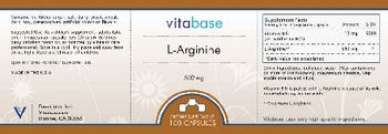 Vitabase L-Arginine 500 mg - supplement