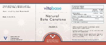 Vitabase Natural Beta Carotene 25,000 IU - supplement