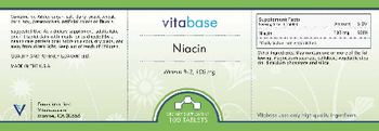 Vitabase Niacin Vitamin B-3, 100 mg - supplement