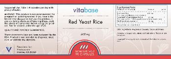 Vitabase Red Yeast Rice 600 mg - supplement