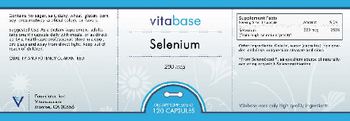 Vitabase Selenium 200 mcg - supplement