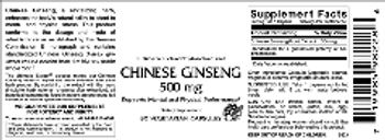 Vitamer Laboratories Chinese Ginseng 500 mg - supplement