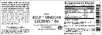 VitaCeutical Labs Kelp Vinegar Lecithin B6 - supplement