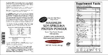 VitaCeutical Labs Maximum Soy-Spirulina Protein Powder Natural Chocolate Flavor - supplement