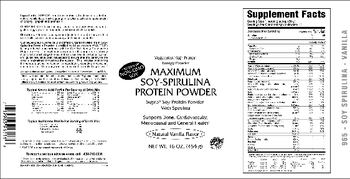 VitaCeutical Labs Maximum Soy-Spirulina Protein Powder Natural Vanilla Flavor - supplement