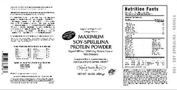 VitaCeutical Labs Maximum Soy-Spirulina Protein Powder Natural Vanilla Flavor - 