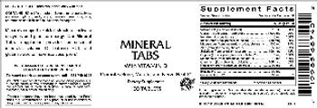 VitaCeutical Labs Mineral Tabs With Vitamin D - supplement