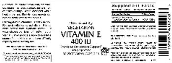 Vitamer Laboratories Vegetarian Vitamin E 400 IU - supplement