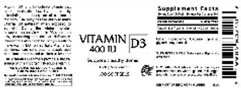 Vitamer Laboratories Vitamin D3 400 IU - supplement