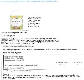 Vitacost Astragalus Root 1500 mg - 