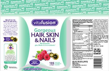 Vitafusion Gorgeous Hair, Skin & Nails Natural Raspberry Flavor - supplement