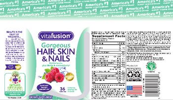 Vitafusion Gorgeous Hair, Skin & Nails Natural Raspberry Flavor - supplement