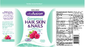 Vitafusion Gorgeous Hair, Skin & Nails Natural Raspberry Flavor - supplement