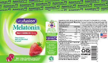 Vitafusion Melatonin Max Strength 10 mg Natural Strawberry Flavor - supplement