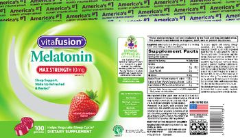 Vitafusion Melatonin Max Strength 10 mg Natural Strawberry Flavor - supplement