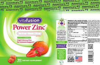 Vitafusion Power Zinc Natural Strawberry Tangerine Flavor - supplement