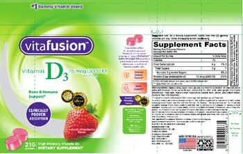 Vitafusion Vitamin D3 75 mcg (3000 IU) Gummies Natural Strawberry Flavor - supplement