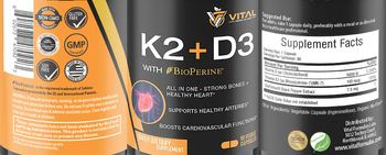 Vital Formulas Labs K2 + D3 with BioPerine - daily supplement