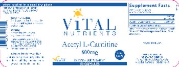 Vital Nutrients Acetyl L-Carnitine 500 mg - supplement