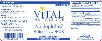 Vital Nutrients Acidophilus/Bifidobacter/FOS - supplement