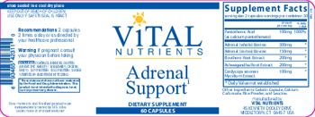 Vital Nutrients Adrenal Support - supplement