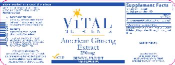 Vital Nutrients American Ginseng Extract - supplement