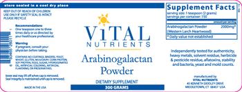 Vital Nutrients Arabinogalactan Powder - supplement