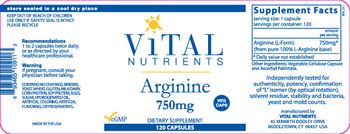 Vital Nutrients Arginine - supplement