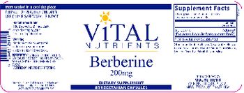 Vital Nutrients Berberine 200 mg - supplement